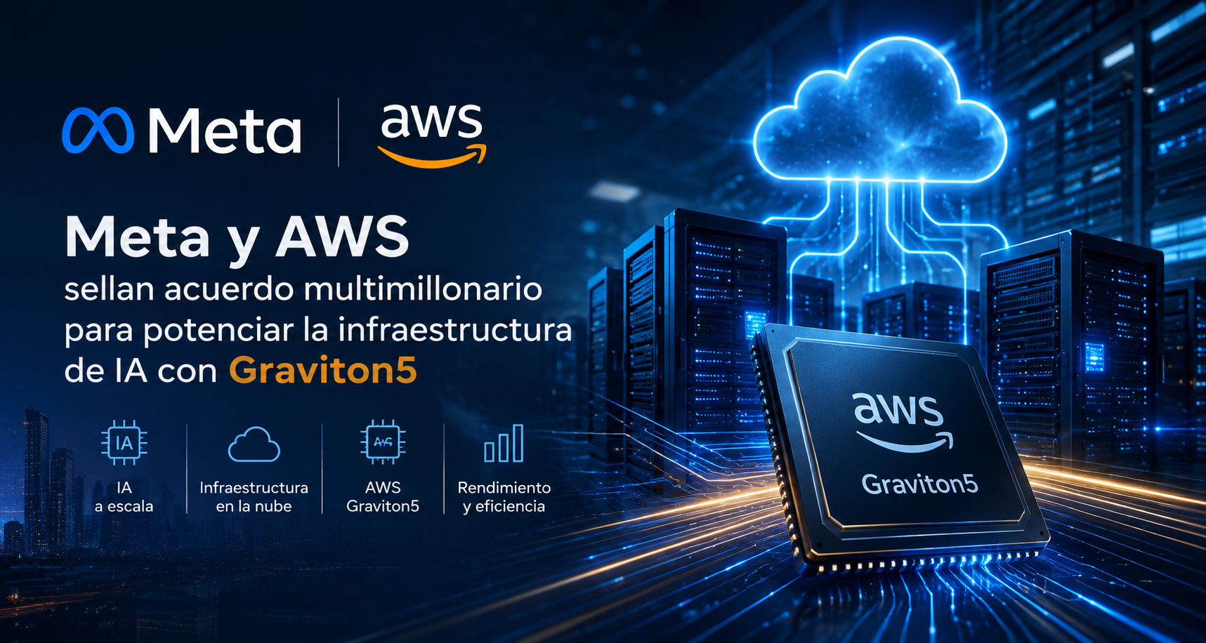 Meta y AWS Sellan un Acuerdo Multimillonario para Potenciar la Infraestructura de IA con Graviton5